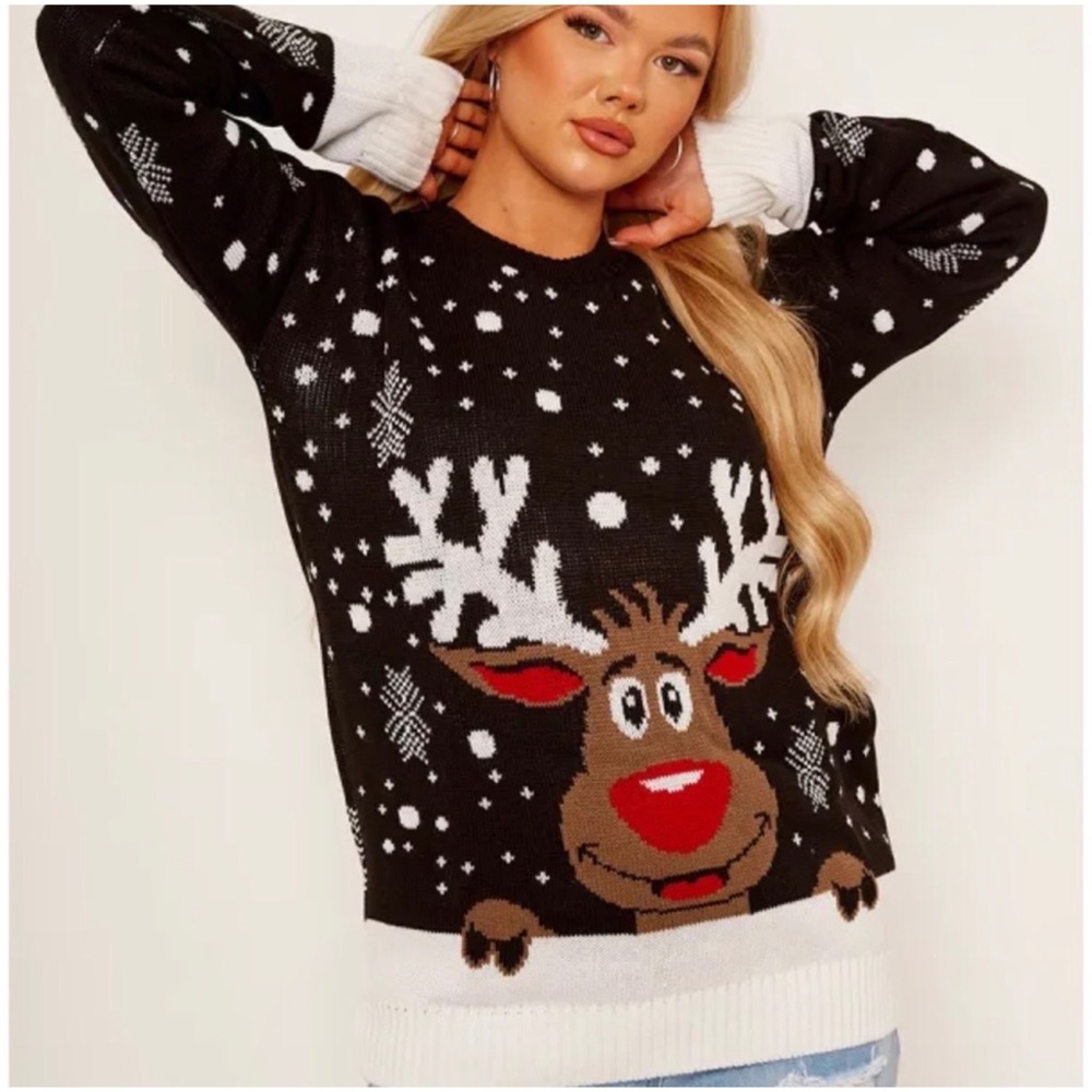 1 LEFT! Women's Soft Comfy Holiday Christmas Winter Festive Trendy Cute Sweater - Picture 4 of 6